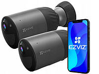 Беспроводная уличная аккумуляторная камера видеонаблюдения Wi-Fi Ezviz BC1C 4 Mpx (комплект 2 шт.)