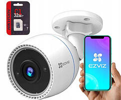 Вулична WiFi FullHD камера з мікрофоном зовнішня Ezviz C3T 2 Mpx + картка пам'яті microSD Hikvision 32Gb