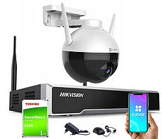 Комплект відеоспостереження Full HD WiFi з відеокамерою Ezviz C8T відеореєстратор із жорстким диском Toshiba 1Tb