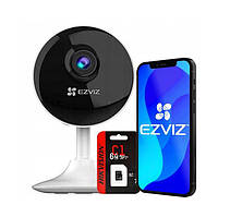 IP-камера внутрішнього відеоспостереження Ezviz CS-C1C-B Міні-камера з магнітним кріпленням + карта microSD 64 ГБ