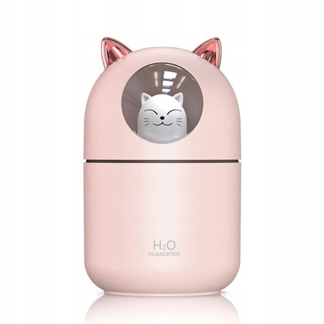 Ультразвуковой увлажнитель воздуха котик Shaxxz Humidifier Kitten, розовый