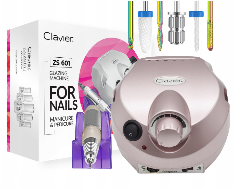 Фрезер Clavier ZS-601 65 Вт для манікюра та педикюра рожеве золото, фото 1