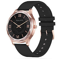Годинник SMARTWATCH UNISEX PACIFIC 27-9 монітор артеріального тиску, чорний/рожеве золото