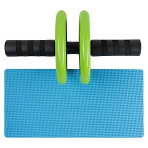 Ролик для преса зелений на 2 колеса діаметром 16см, фото 3