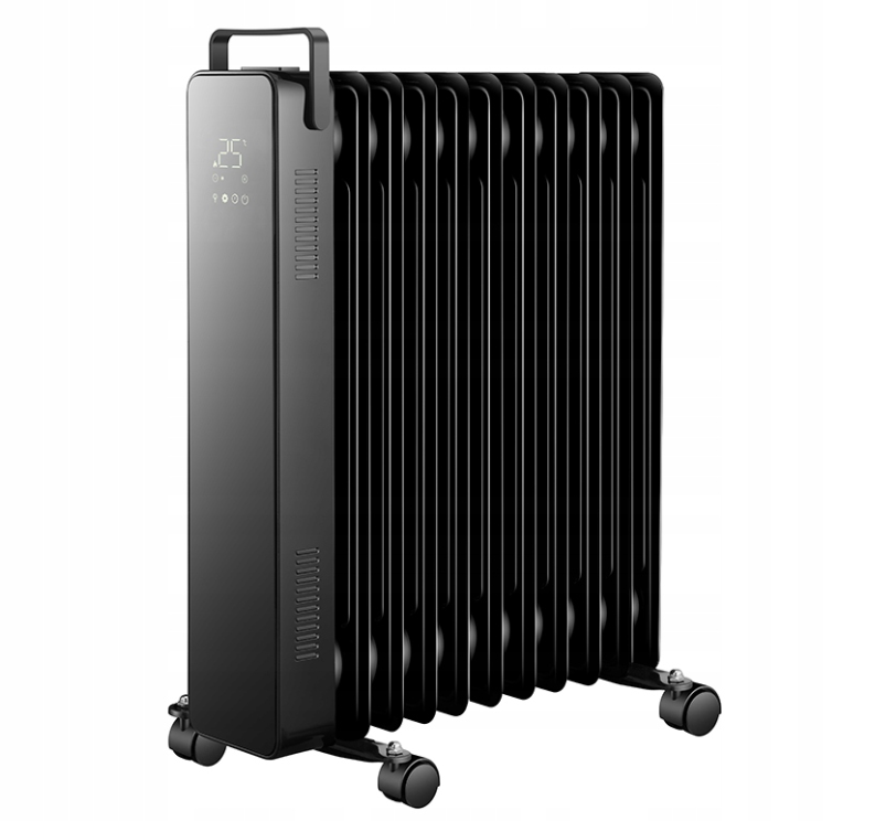 Масляний електронагрівач EBERG RG11 Black 2500 Вт з термостатом ECO 11 ребер WiFi, фото 1