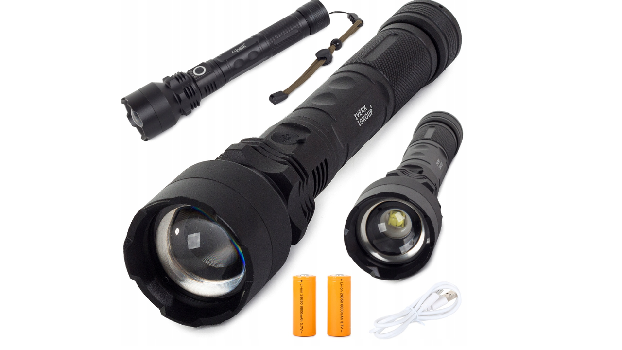 Ліхтар Bailong тактичний потужний LED XHP50 ZOOM USB, фото 1