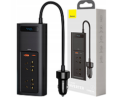 Автомобільний інвертор Baseus 150W 220V (вилка EU та CN) чорний (CRNBQ-A01)