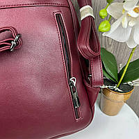 Женский прогулочный городской рюкзак сумка Karlos Markoni люкс качество, сумка-рюкзак Карлос Маркони Бордовый