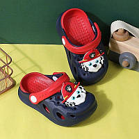 Стильные кроксы Щенячий Патруль с джибитсами для мальчика, обувь для бассейна, детские шлепки на лето Маршал 24 р. - 15 см
