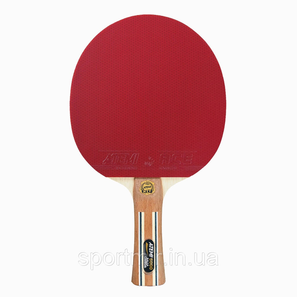 Ракетка для настільного тенісу ATEMI 5000 анатомічна Balsa-Carbon, фото 1