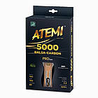 Ракетка для настільного тенісу ATEMI 5000 анатомічна Balsa-Carbon, фото 2