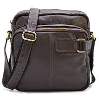 Шкіряна сумка месенджер чоловіча коричнева Флотар FC-6012-3md TARWA UP, код: 7642375