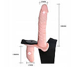 Ремінець на подвійний фалоімітатор Lybaile Double-Heads 18 см тілесного кольору, фото 5