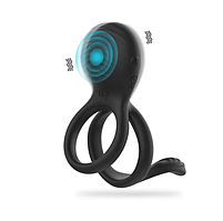 Вібраційне кільце Remote Control Cockring Vibrator для ерекції статевого члена чорне Flight of Fancy