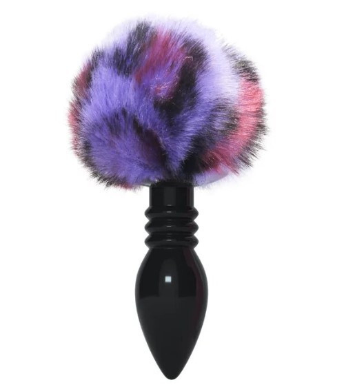 Анальна пробка силіконова хвіст Flight of Fancy Alternative леопардовий принт фіолетовий, фото 1