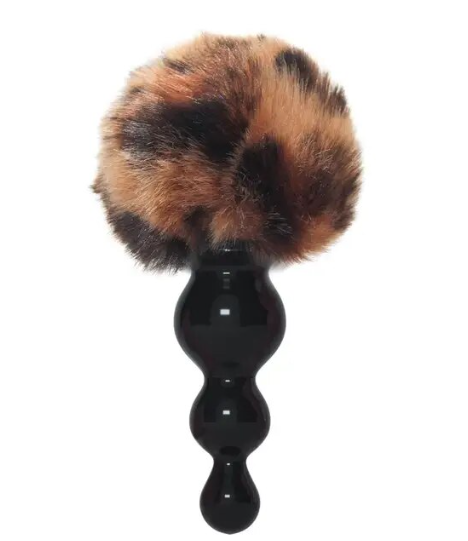 Анальна пробка силіконова хвіст Flight of Fancy Alternative леопардовий принт бурий, фото 1