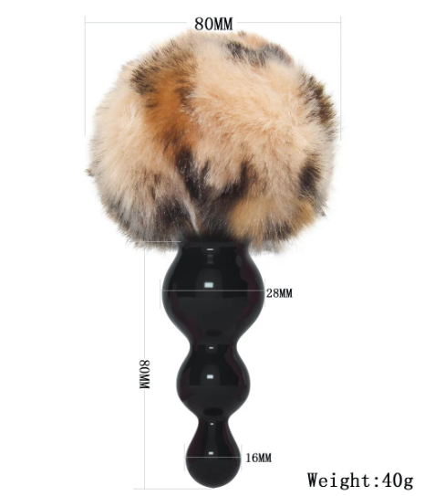 Анальна пробка силіконова хвіст Flight of Fancy Alternative леопардовий принт світлий, фото 1