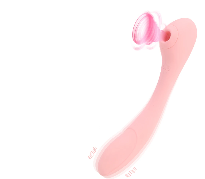 Вакумний масажер вібратор 2 в 1 VIVI Flight of Fancy рожевий 14 режимів, фото 1