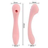 Вакумний масажер вібратор 2 в 1 VIVI Flight of Fancy рожевий 14 режимів, фото 3