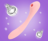 Вакумний масажер вібратор 2 в 1 VIVI Flight of Fancy рожевий 14 режимів, фото 5