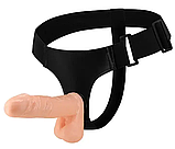 Страпон на чорних трусиках Flight of Fancy з вібратором на батарейках, фото 4