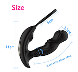 Вібрамасажер простати анальний для чоловіків Flight of Fancy з подвійними кільцями для пеніса Wiftone Чорний, фото 5