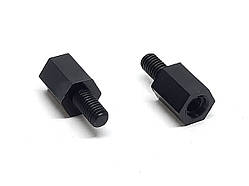 Нейлонова стійка M3x7+6 шестигранна чорна для плат