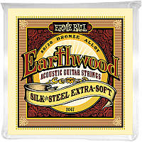 Струны для акустической гитары Ernie Ball 2047 Earthwood 80 20 Bronze Silk and Steel Extra So ET, код: 6555351
