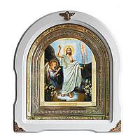 Воскресение Христово православная икона в белом киоте
