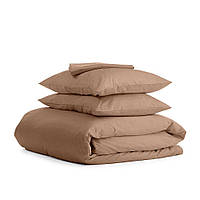 Комплект полуторного постельного белья на резинке Cosas RUM Ранфорс 160х220 см Коричневый ET, код: 7702300