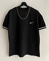 Футболка мужская черная классическая хлопковая футболка N5 - black Seli Футболка чоловіча чорна класична