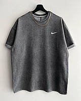 Футболка серая найк оверсайз мужская футболка N5 - gray Shopen Футболка сіра найк оверсайз чоловіча футболка