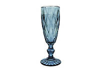 Набор бокалов для шампанского 6х150мл Изумруд синий Olens 01-006