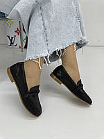 Туфли женские лоферы Heya 1343-075  черные с перфорацией