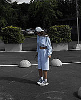Женский летний спортивный велюровый костюм шорты и укороченная кофта-худи на молнии размеры 42-48