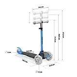 Самокат триколісний синій дитячий світлодіодний Loco Ricokids Польща 765105, фото 2