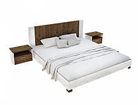 Кровать Мебель Сервис Маркос 160х200 с прикроватными тумбочками + ортопедический вклад Андерс TN, код: 2674017