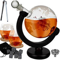 Подарочный набор на подставке Графин - глобус - Набор для виски Malatec 22553