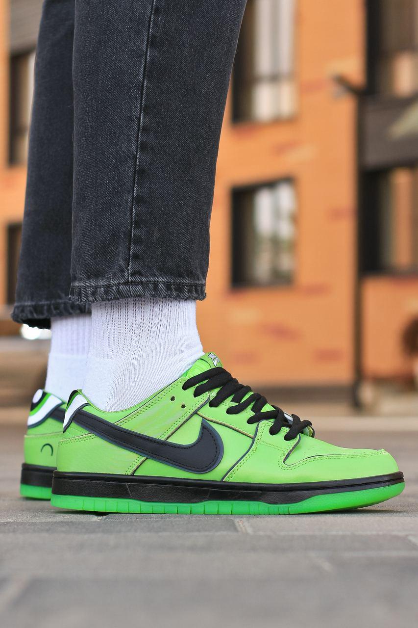 Чоловічі Кросівки Nike SB Dunk Low x Powerpuff Girls Buttercup / Найк СБ Данк Паверпафф Герлс Низькі Зеленые