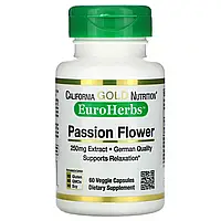 Екстракт пасифлори 250 мг (Passion Flower) California Gold Nutrition 60 веганських капсул