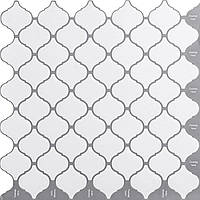 Самоклеющаяся полиуретановая плитка для стен 305х305х1мм, имитация керамической плитки, белая фигурная мозаика