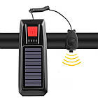 Велофара на сонячній батареї з дзвінком / Ліхтарик на велосипед / Акумуляторна фара на велосипед, фото 5