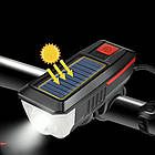 Велофара на сонячній батареї з дзвінком / Ліхтарик на велосипед / Акумуляторна фара на велосипед, фото 3