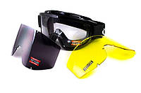 Тактичні окуляри Global Vision (США) Wind-Shield 3 lens KIT Anti-Fog, три змінних лінзи чорна оправа