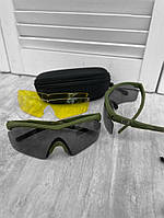 Тактичні очки із змінними лінзами (жовті, чорні та прозорі)