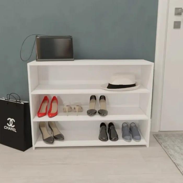 Відкритий стелаж для взуття на 3 рівні для передпокою, класична підлогова полиця під взуття для квартири, фото 1