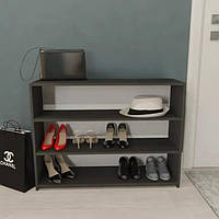 Открытый стеллаж для обуви на 3 уровня для прихожей, напольная классическая полка под обувь для квартиры