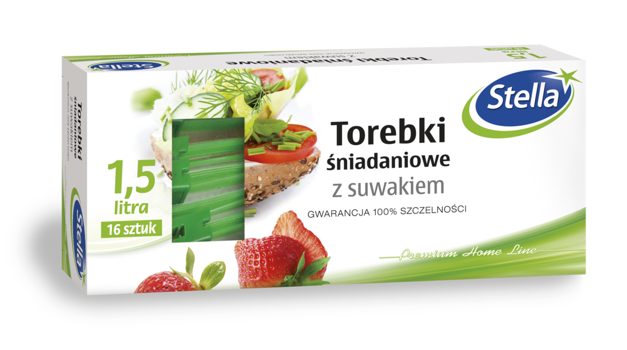 Пакети для сніданків Stella зі струнним замком 1,5 л (16 шт)