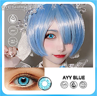 Яркие цветные линзы для глаз оптом AYY BLUE 14,5 мм Eyeshare Голубые контактные линзы для косплей zax