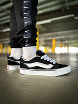 Кеди Vans KNU Skool Black White / Ванс КНУ Скул Чорні з Білим, фото 3